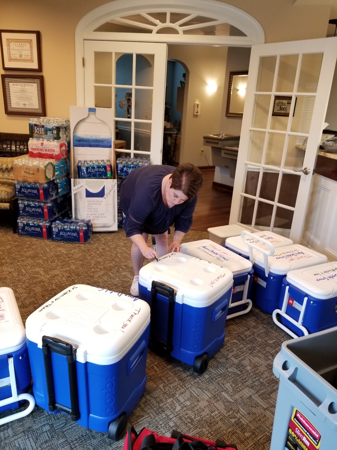 Cindy Prepping for water delivery