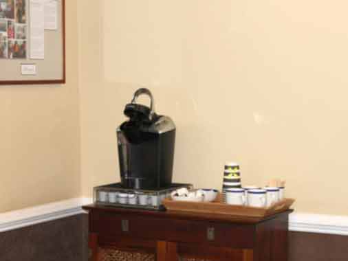Free Coffee in Waiting Room at Apex Dental Group
