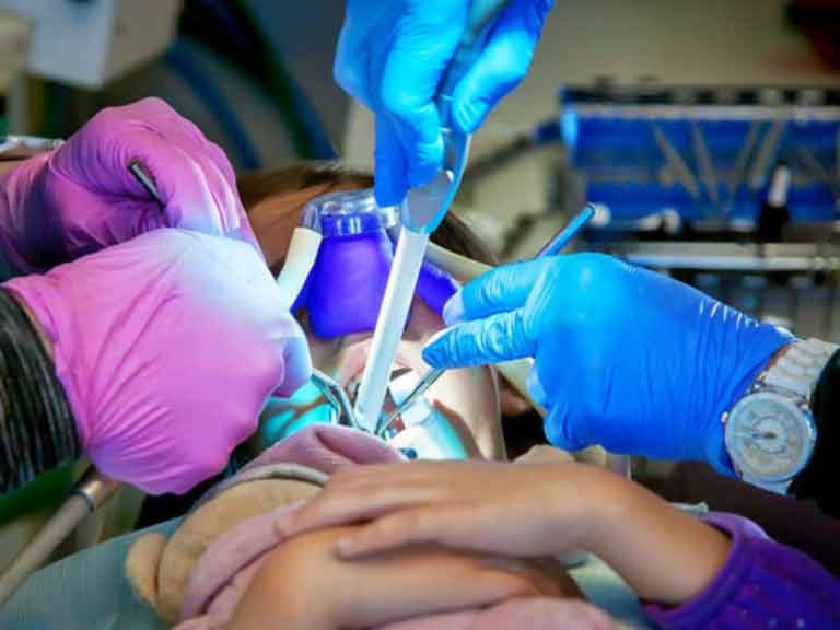 Nitrous Oxide mask during procedure Nitrous Oxide mask during procedure